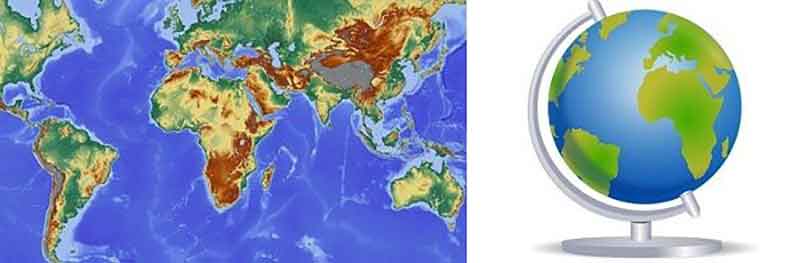 Qué diferencia hay entre un globo terráqueo y un mapa